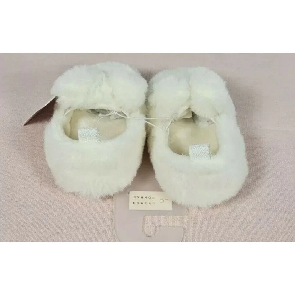 LC Lauren Conrad, Baby Llama Faux Fur Baby Infant Slippers 9-12 Months NEW